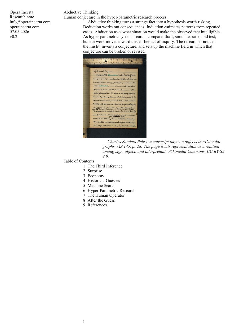 First page preview of Abductive Thinking