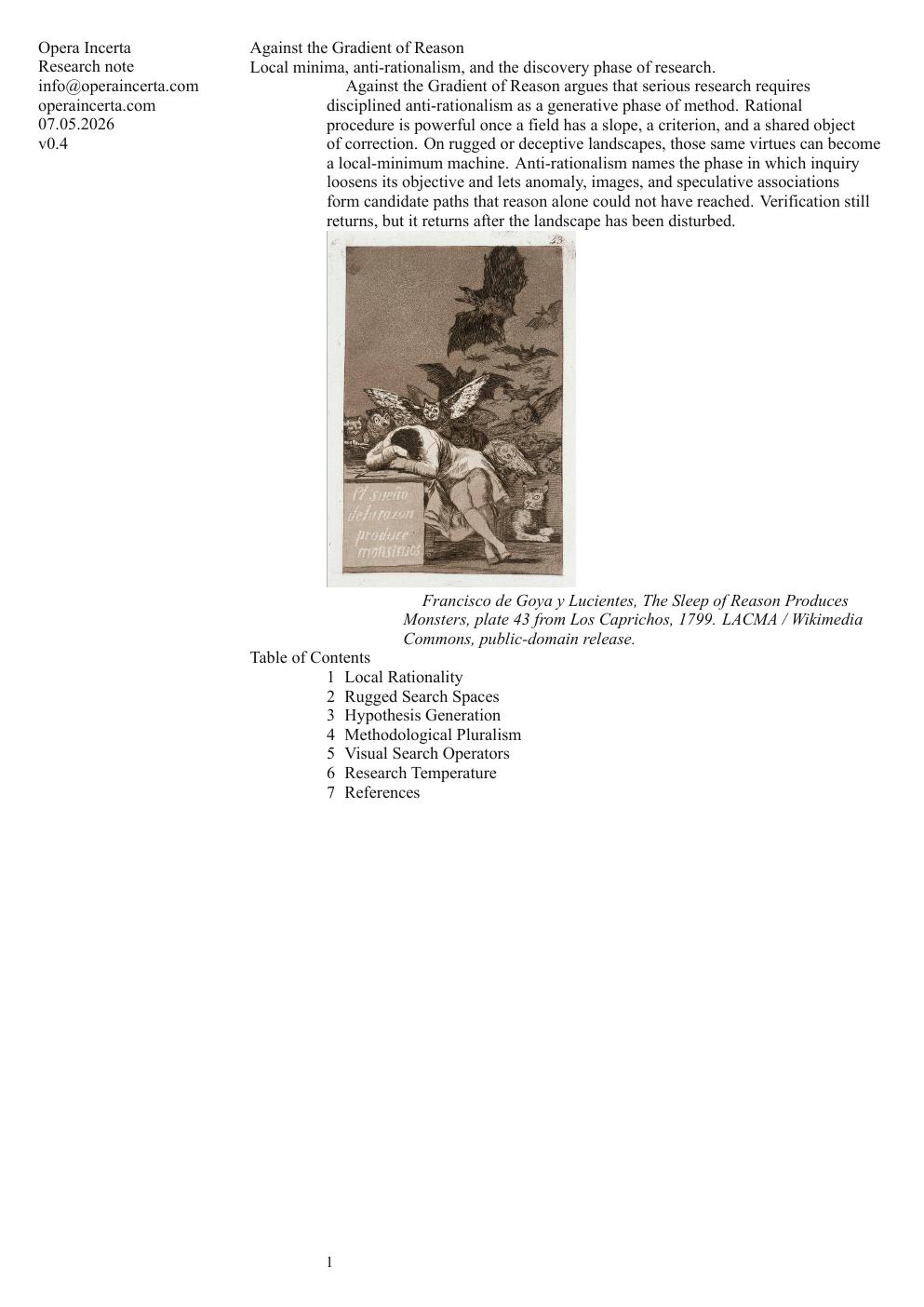 First page preview of Against the Gradient of Reason